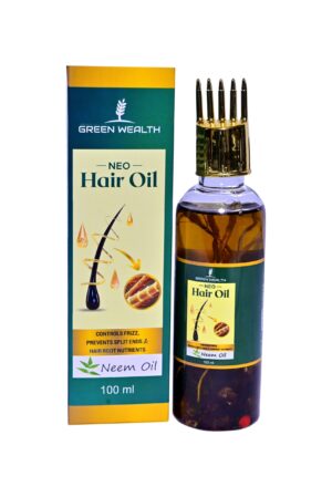 Green Wealth Neo Hair Oil 100ml for Strengthens Hair, Control Hair Fall, Improves Hair Growth with Neem, Amla, Bhringraj, Karanj